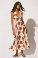 Amelie Linen Midi Dress