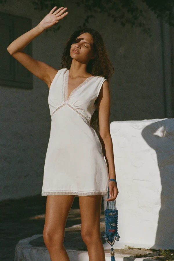 Elise Cotton Lace Mini Dress - Image 4