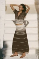 Mira Striped Knit Maxi Skirt