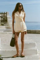 Aurelia Sleeveless Linen Blazer
