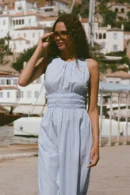 Marina Striped Cotton Midi Dress