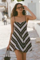 Selene Striped Cotton Bubble Dress