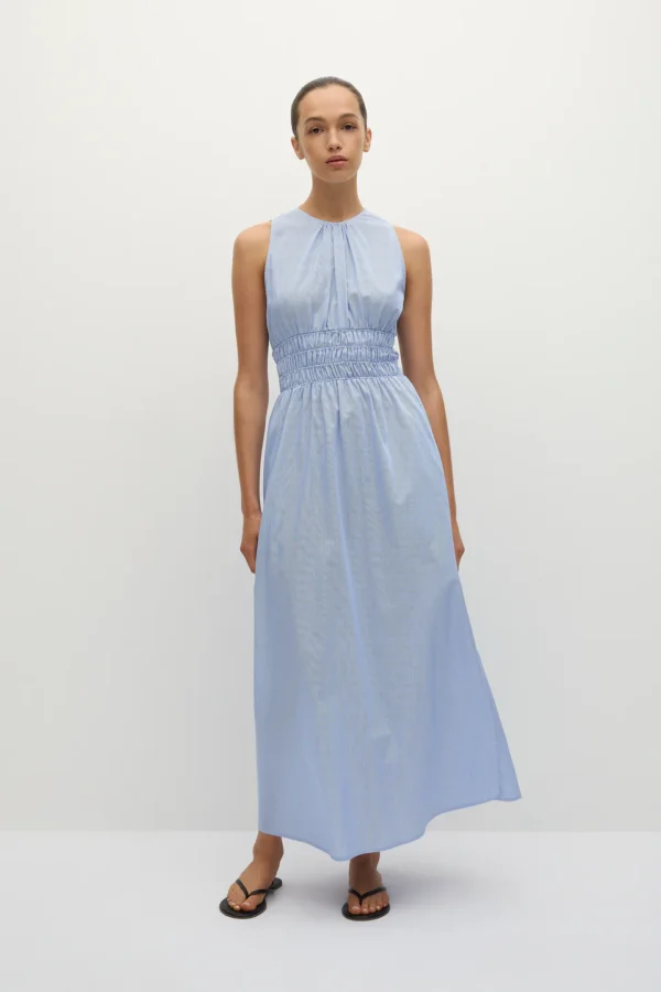 Marina Striped Cotton Midi Dress