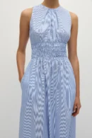 Marina Striped Cotton Midi Dress
