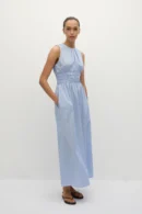 Marina Striped Cotton Midi Dress