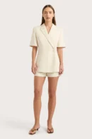 Celia Sleeveless Linen Blazer