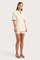 Celia Sleeveless Linen Blazer