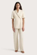 Celia Sleeveless Linen Blazer