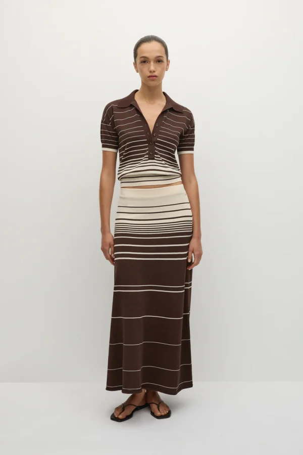 Mira Striped Knit Maxi Skirt