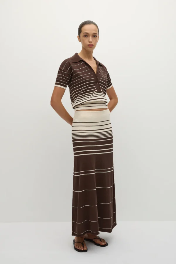 Lina Striped Polo Knit Top - Image 4