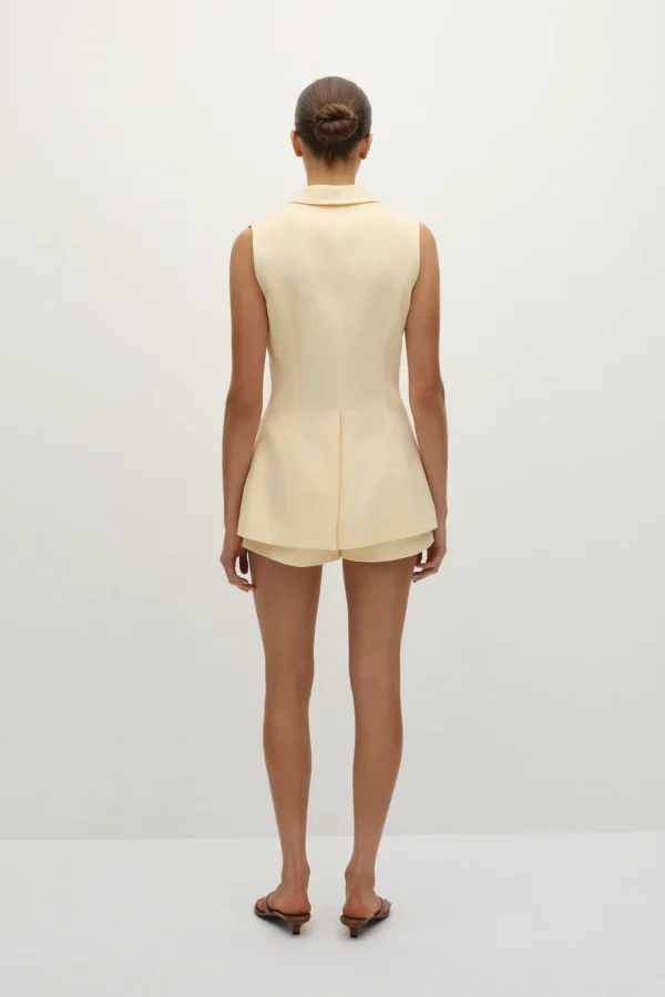 Aurelia Sleeveless Linen Blazer - Image 3