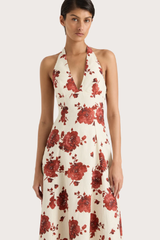 Amelie Linen Midi Dress