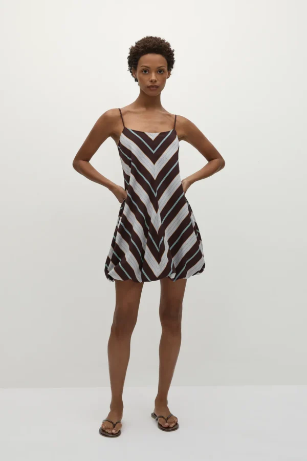 Selene Striped Cotton Bubble Dress