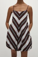 Selene Striped Cotton Bubble Dress