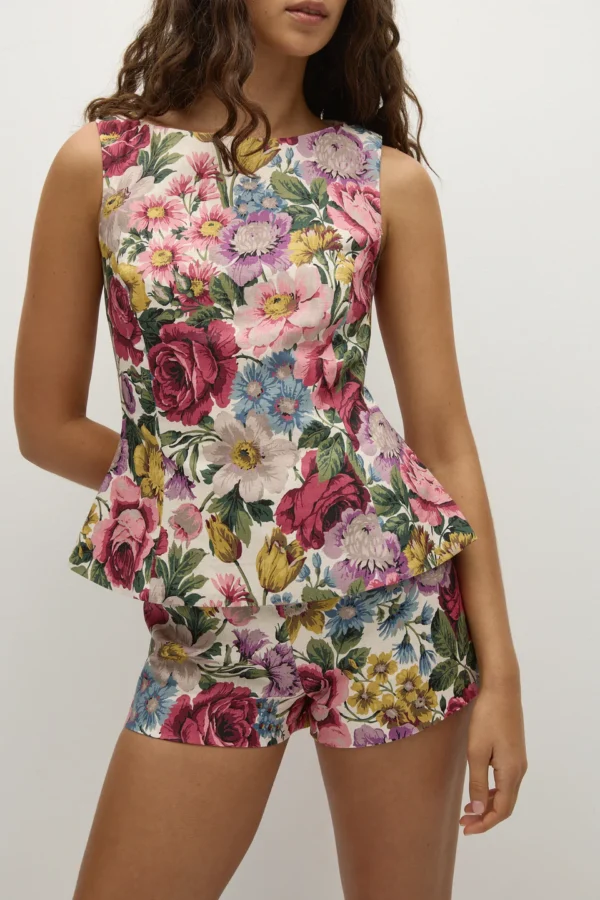 Vibrant Floral Top and Shorts Set